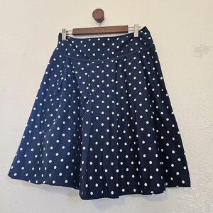 Vintage New York & Company Navy Polka Dot A-Line Skirt
